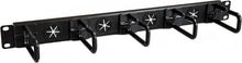 Load image into Gallery viewer, Horizontal 1U Cable Management Organizer with Steel D-Ring Hooks - EIA Compliant
