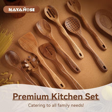 Load image into Gallery viewer, Organize Your Kitchen with 10-Piece Wooden Spoon Set and Sturdy Hanging Hooks