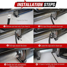 Load image into Gallery viewer, Ultra Strong Synthetic Winch Line 3/8'' x 100ft with Steel Hook &amp; Fairlead