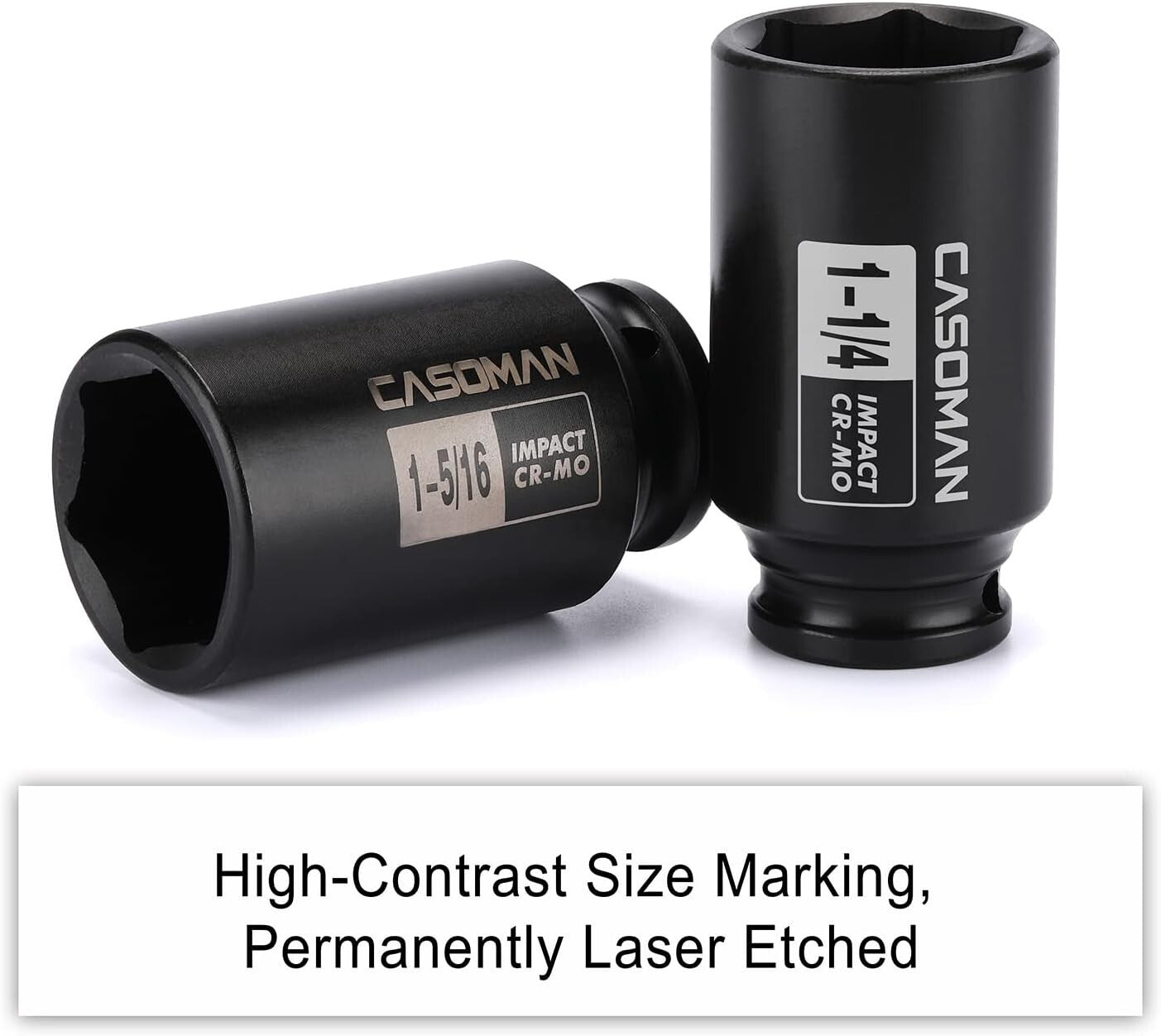 Durable 1/2-Inch Drive Deep Impact Socket Set - 8 Pieces with Storage Case