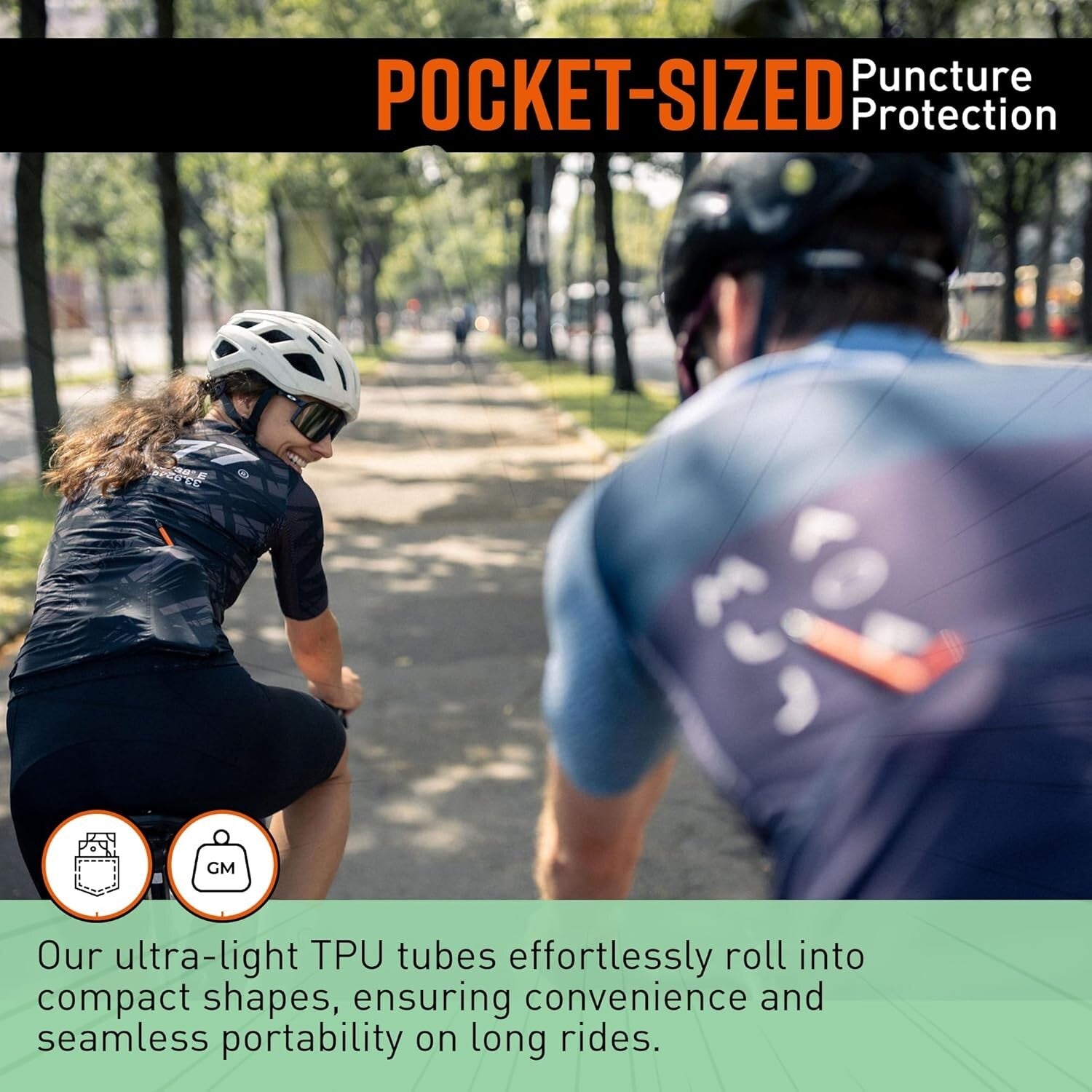 High-Performance 700C TPU Bike Tube with Double Puncture Protection - Pack of 2