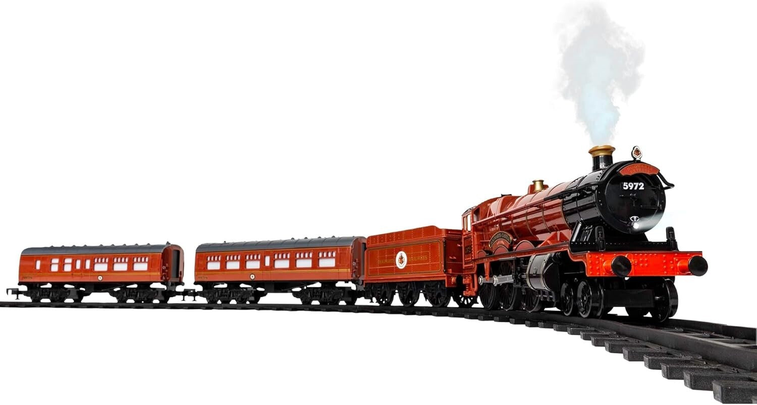 Battery-Powered Hogwarts Express Train Set with Customizable Track & Vapor Smoke