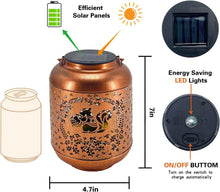 Load image into Gallery viewer, Unique Squirrel Solar Lanterns - 2-Pack Outdoor Waterproof Tabletop Lights