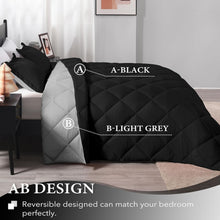 Load image into Gallery viewer, Luxurious Black and Grey California King Comforter Set - Soft Microfiber Bedding