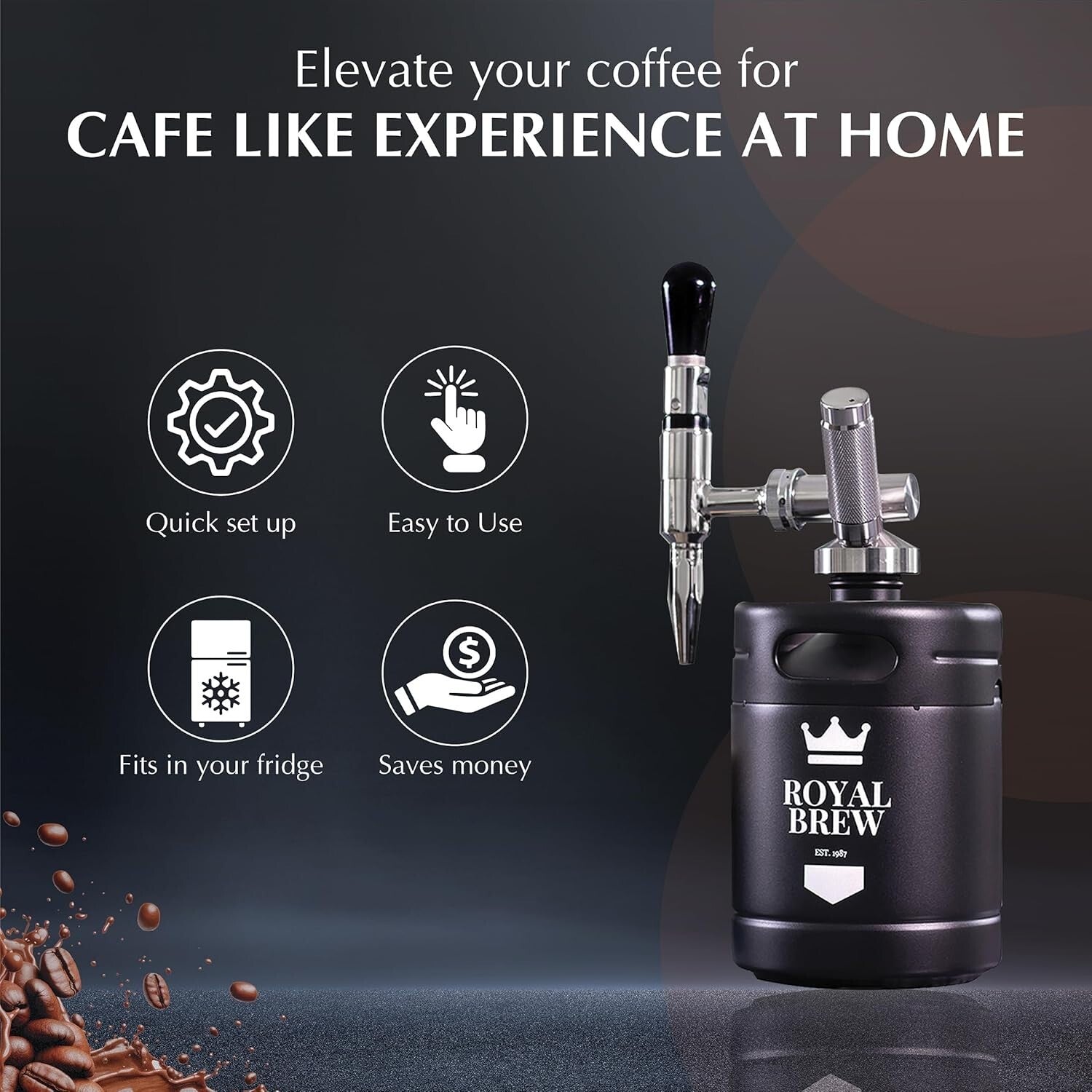 The Original Nitro Cold Brew Coffee Maker - Stainless 64oz Keg & Accessories Kit