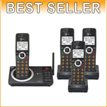Load image into Gallery viewer, Long-Range 4-Handset Cordless Home Phone with Smart Call Blocker &amp; Speakerphone