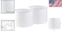 Load image into Gallery viewer, Easy Assembly White Linen Drum Lampshades - 16" Large Set of 2 for Versatile Use