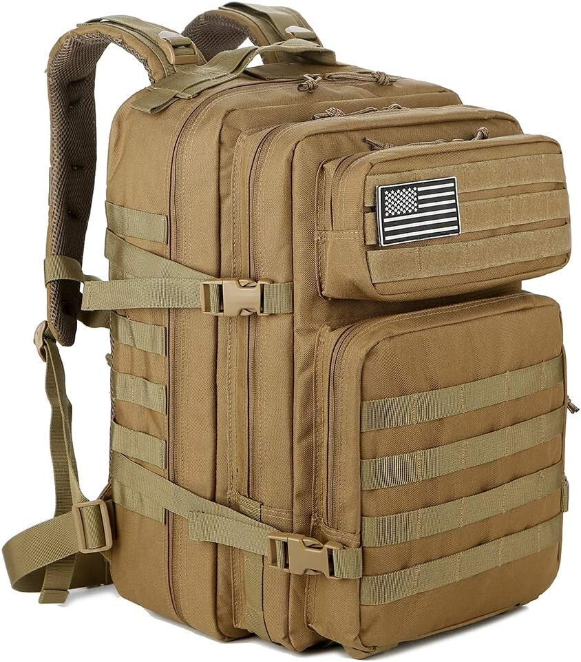 45L Military Tactical Backpack with MOLLE System for Hiking & Outdoor Adventures