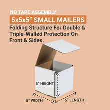 Load image into Gallery viewer, Bulk 50-Pack 5x5x5 Corrugated Boxes - Strong, Lightweight Shipping Solutions