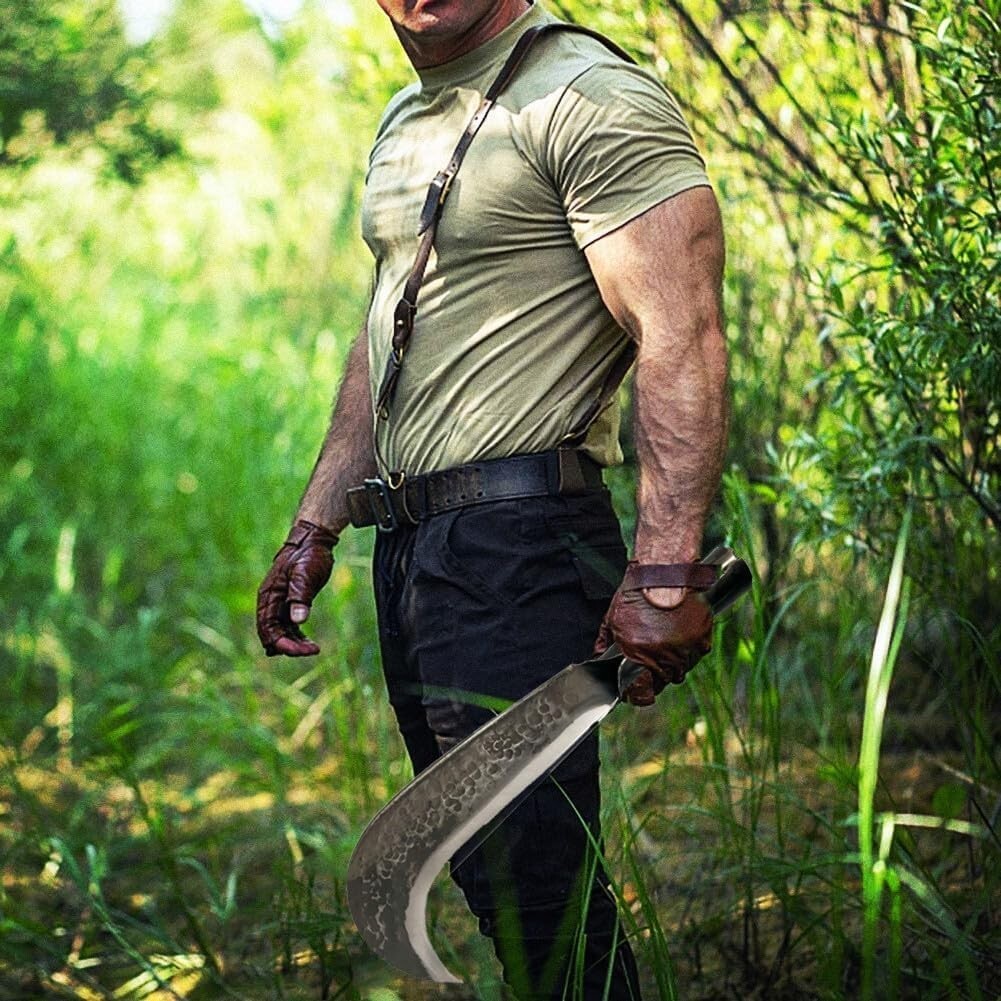 Ergonomic Billhook Sickle Knife - Heavy Duty Tool for Garden and Brush Clearing