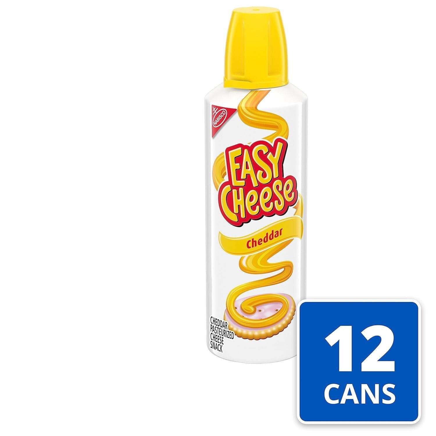 12 Pack 8 oz Cheddar Cheese Spray - Authentic Flavor, No Refrigeration Needed