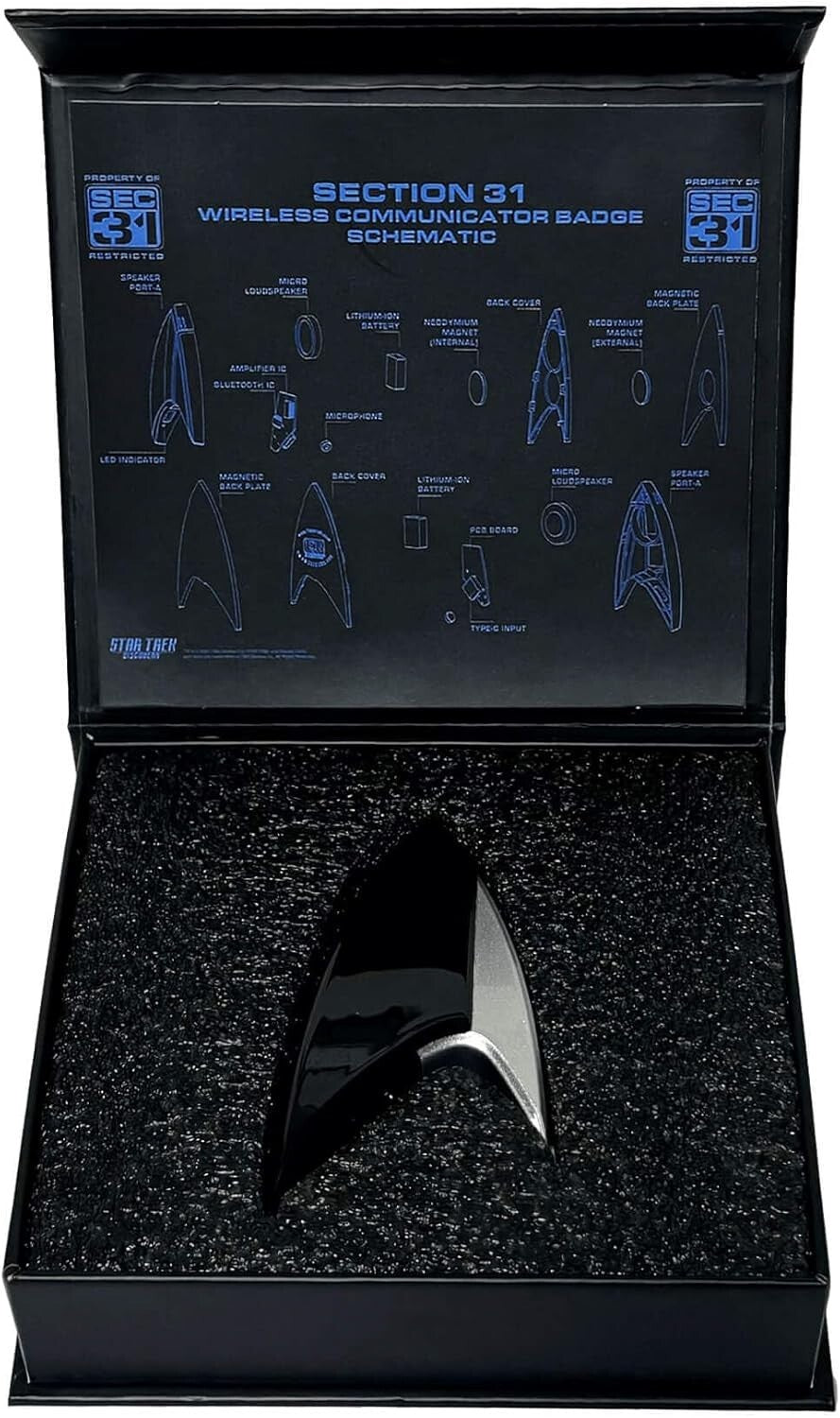 Bluetooth Star Trek Section 31 ComBadge with Chirp Sound - Perfect Gift for Fans