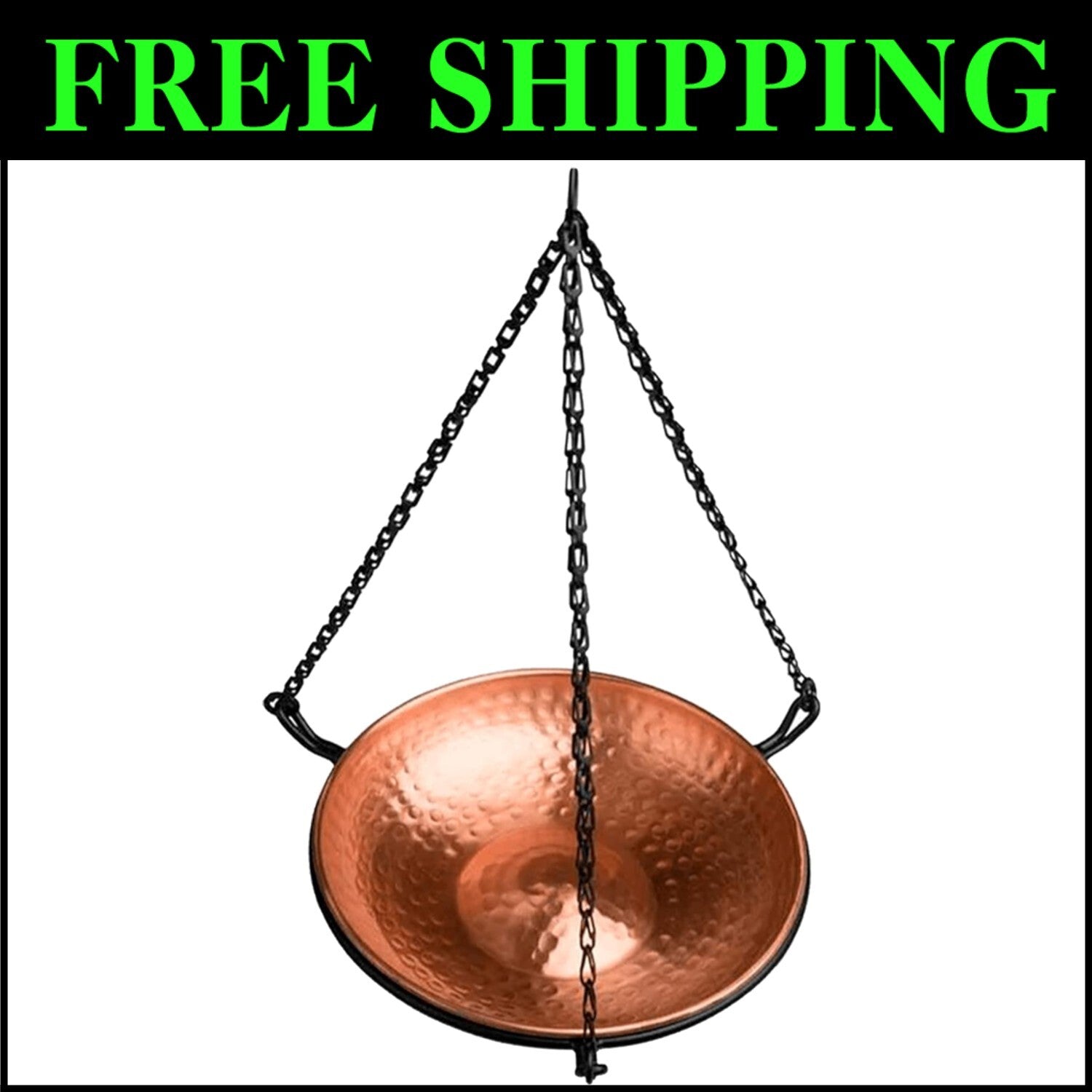Outdoor Copper Bird Bath with Decorative Feeder - Easy Assembly, Perfect Gift