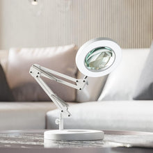 Load image into Gallery viewer, Versatile 10X LED Magnifying Glass with Dimmable, Eye-Protective Light - White