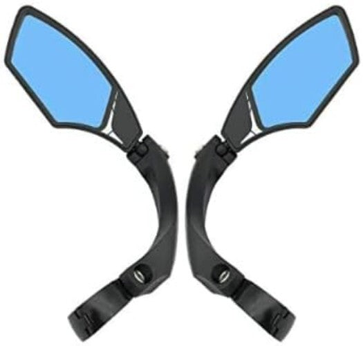 Premium Blast-Resistant Handlebar Bike Mirror with Clear Glass and Reflector