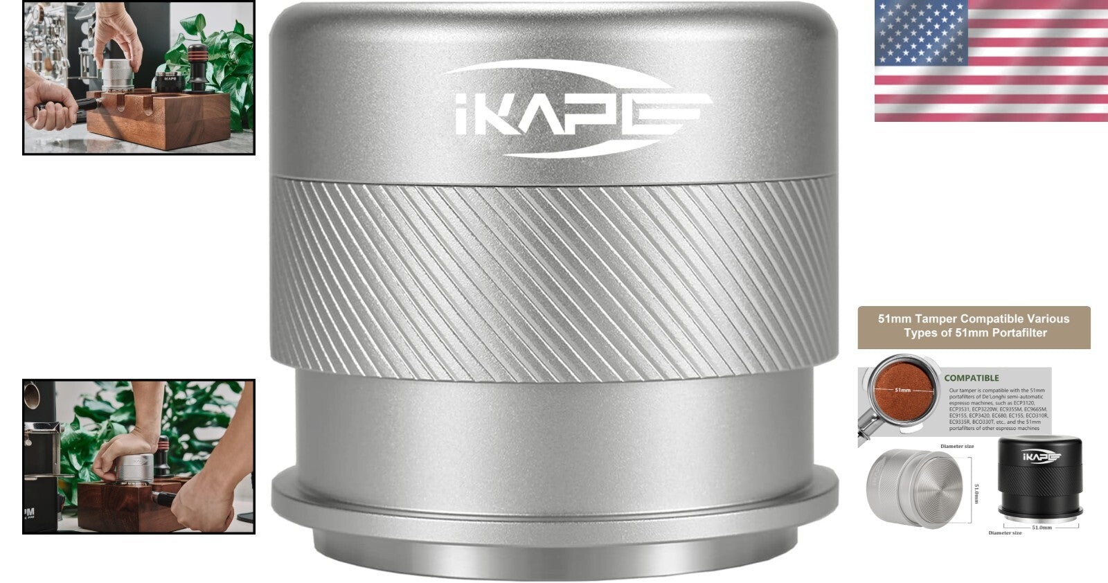 51MM Spring-Loaded Espresso Tamper - High-Quality Barista Tool for Better Coffee