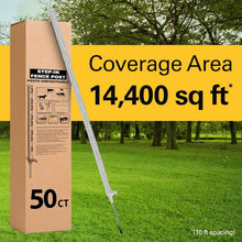 Load image into Gallery viewer, Versatile 50-Pack of 4-Foot White Step-In Fence Posts with Anti-Rotation Spike