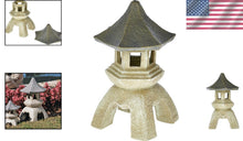 Load image into Gallery viewer, Handcast Vintage Style Pagoda Lantern - 11'' Wide, Freestanding Garden Accent