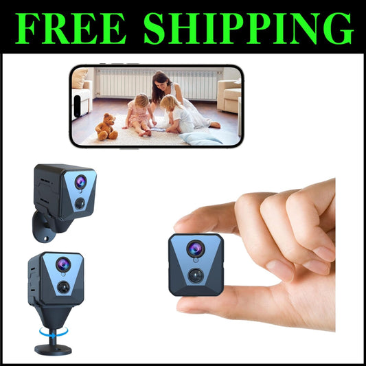 Compact 4K Wireless Surveillance Camera with Night Vision & Motion Detection