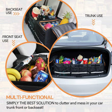 Load image into Gallery viewer, Automotive Storage Solution: Large Trunk Organizer with Tie-Down Straps &amp; Cooler