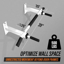 Load image into Gallery viewer, Compact Wall Mounted Pull Up Bar with Multi-Grip Options - Home Workout