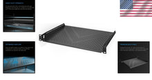 Load image into Gallery viewer, 14-Inch Deep Vented Rack Shelf, 1U Height - Premium Support for AV &amp; IT Gear