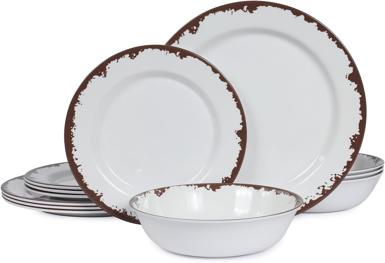 Dishwasher Safe Off-White 12-Piece Melamine Serving Sets for All Occasions