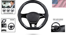 Load image into Gallery viewer, Luxury D-Black Carbon Fiber Steering Wheel Protector for 15" Diameter Wheels