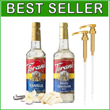 Load image into Gallery viewer, Rich Vanilla &amp; White Chocolate Syrup with Convenient Dispenser Pumps - 50.80 Oz