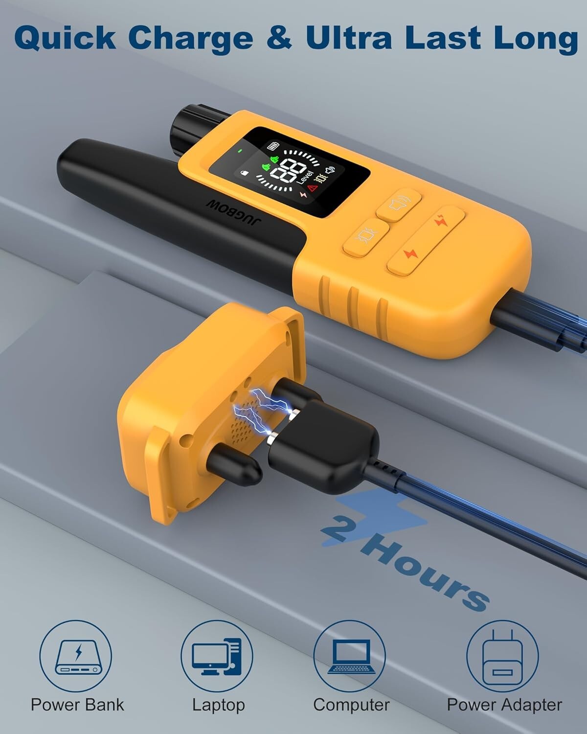 Humane Yellow Shock Collar for Dogs - 4 Training Modes, Waterproof & Lightweight