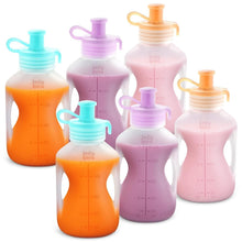 Load image into Gallery viewer, Mess-Free Baby Feeding with Reusable Silicone Food Pouches, Dishwasher Safe, 5oz