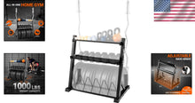 Load image into Gallery viewer, Multi-Functional Weight Storage Rack with 6 Pegs &amp; Barbell Stand – Max 1190 lbs