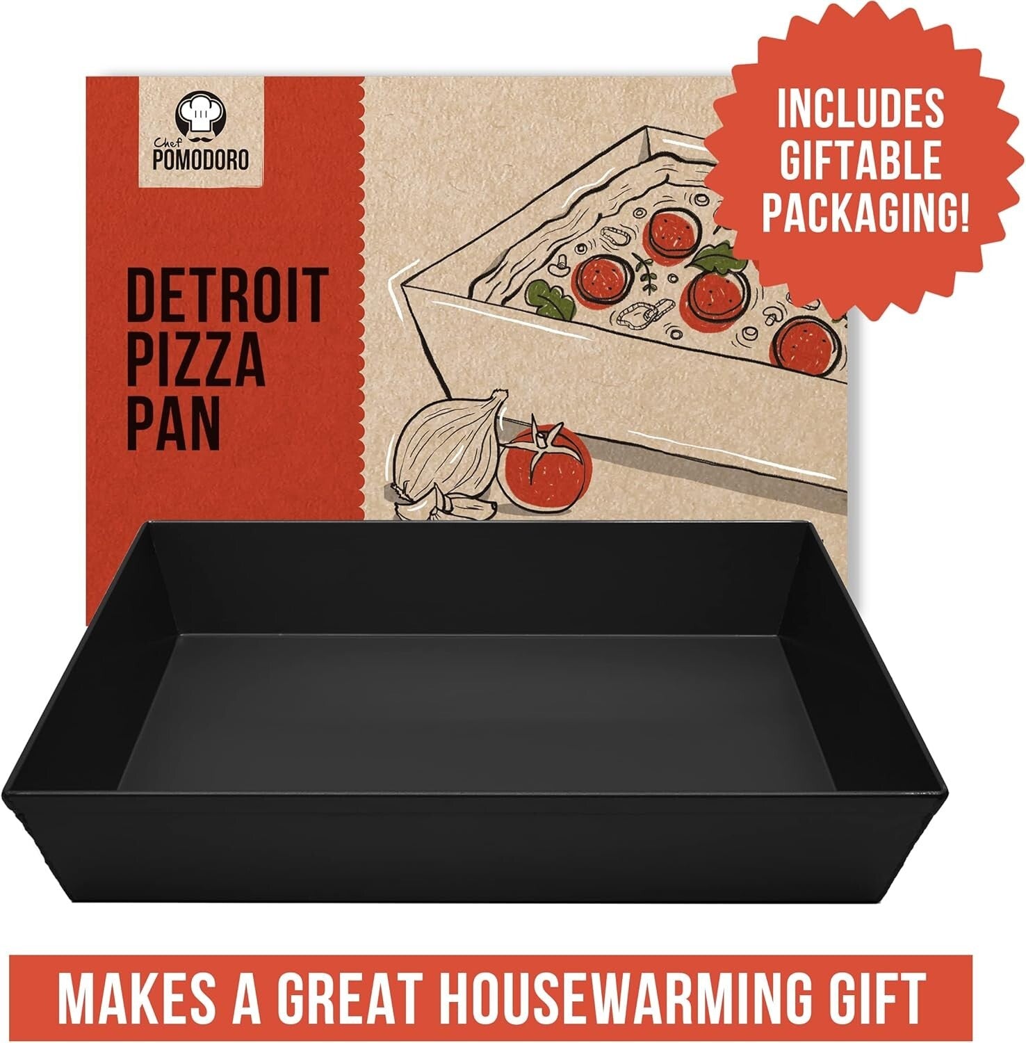 Heavy Duty Detroit Style Pizza Pan, 10 x 14 Inch - Ideal for Authentic Baking