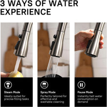 Load image into Gallery viewer, Easy Install Brushed Nickel Kitchen Faucet with 360° Pull Down Sprayer - 2 Pack
