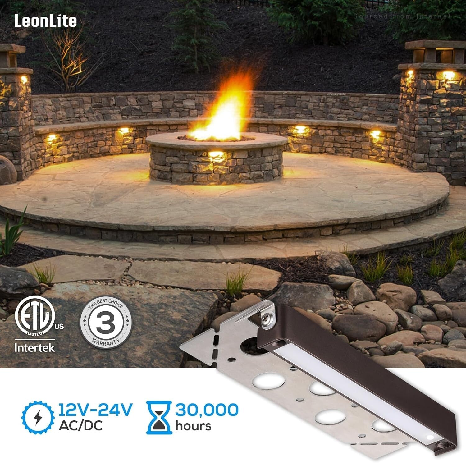 8-Pack 7-Inch Dimmable LED Hardscape Lighting - Soft White Outdoor Step Lights