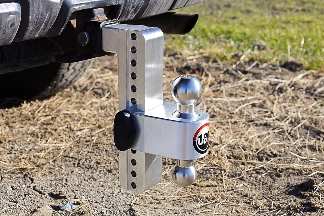 10" Adjustable Drop Hitch with Stainless Steel Tow Balls - Heavy-Duty Towing