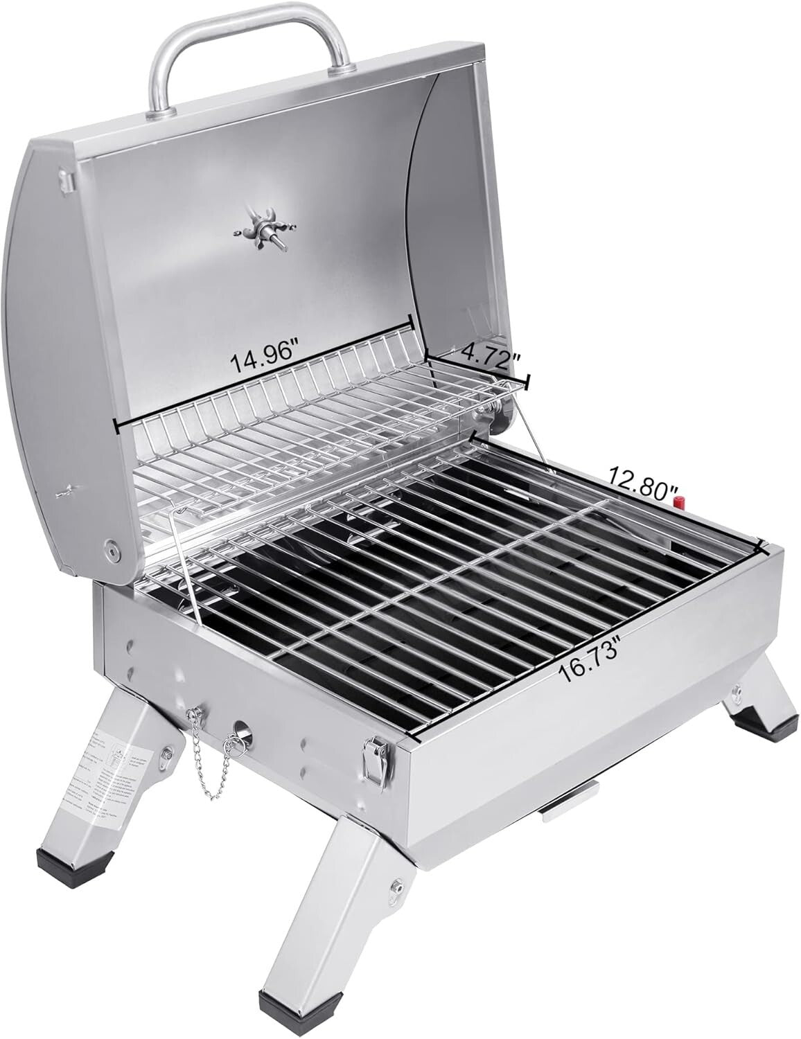 10000 BTU Stainless Steel Portable Grill - Ideal for Camping & Tailgating