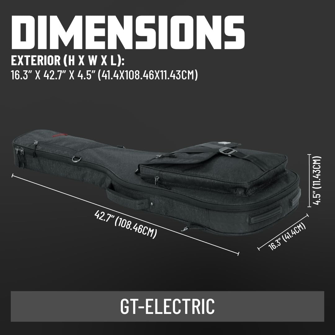 Transit Series Charcoal Guitar Bag - Lightweight with Easy Carry Backpack Straps