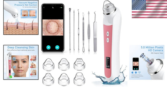 Stainless Steel Blackhead Vacuum with USB & 3 Modes - Ideal for All Skin Types