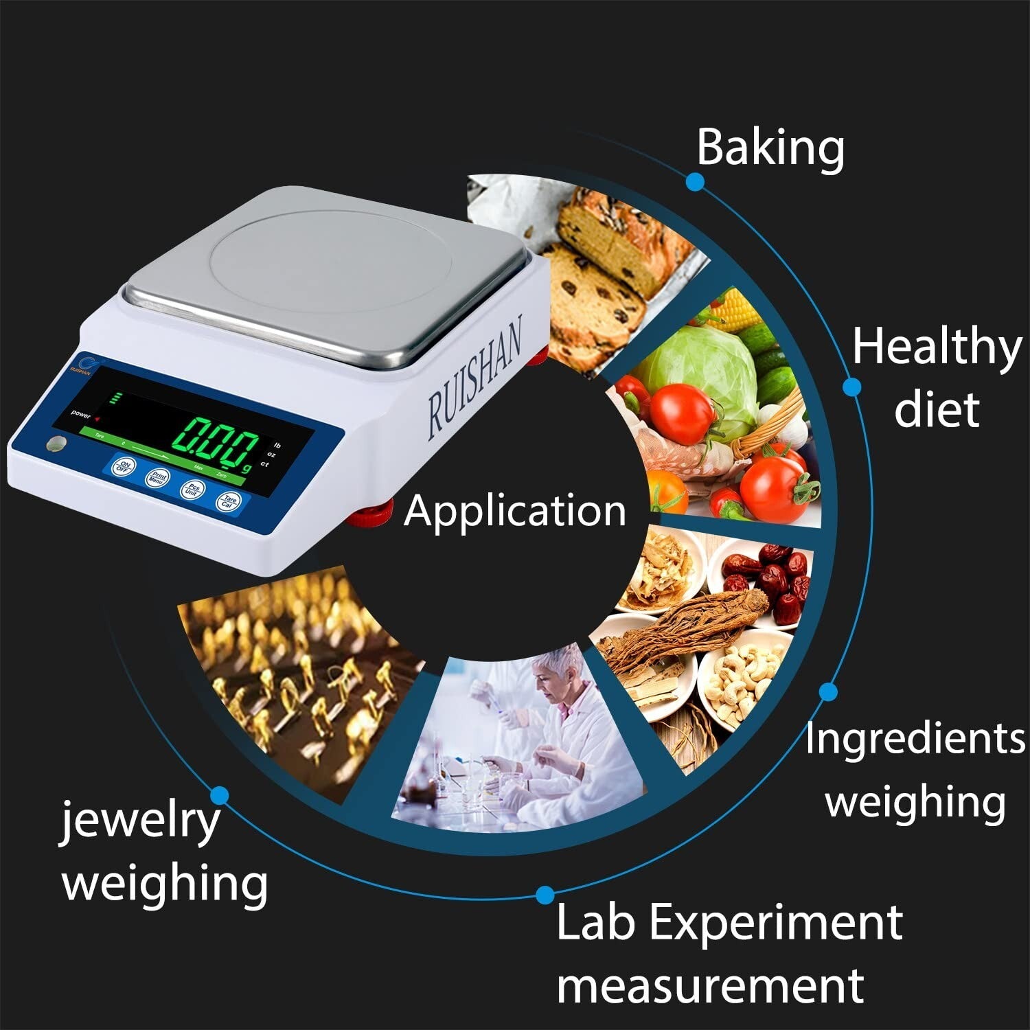 High-Precision 0.01g Digital Weighing Scale with Built-In Counting for Jewelers