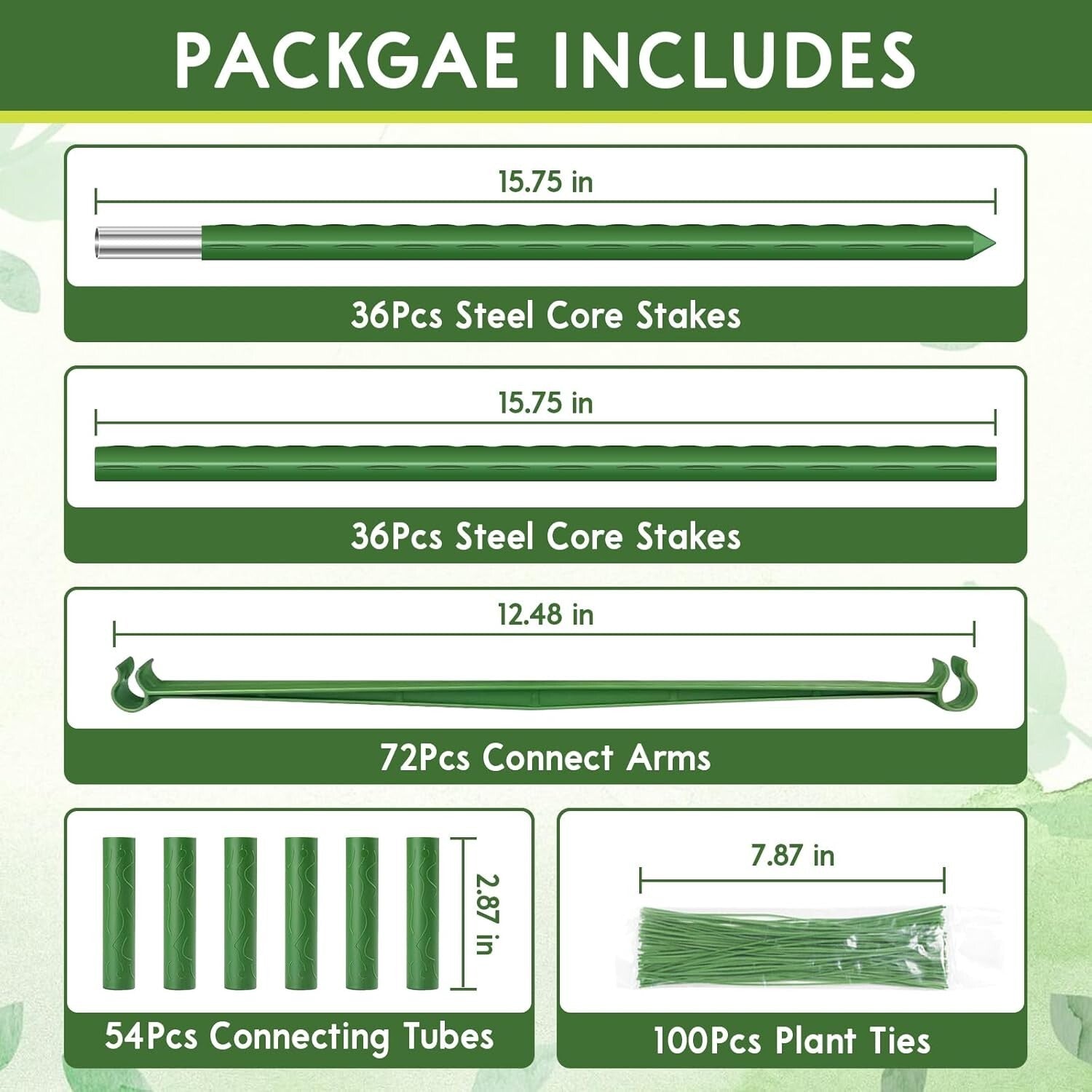Versatile Garden Tomato Cages - Heavy-Duty 6 Pack for Customizable Plant Support
