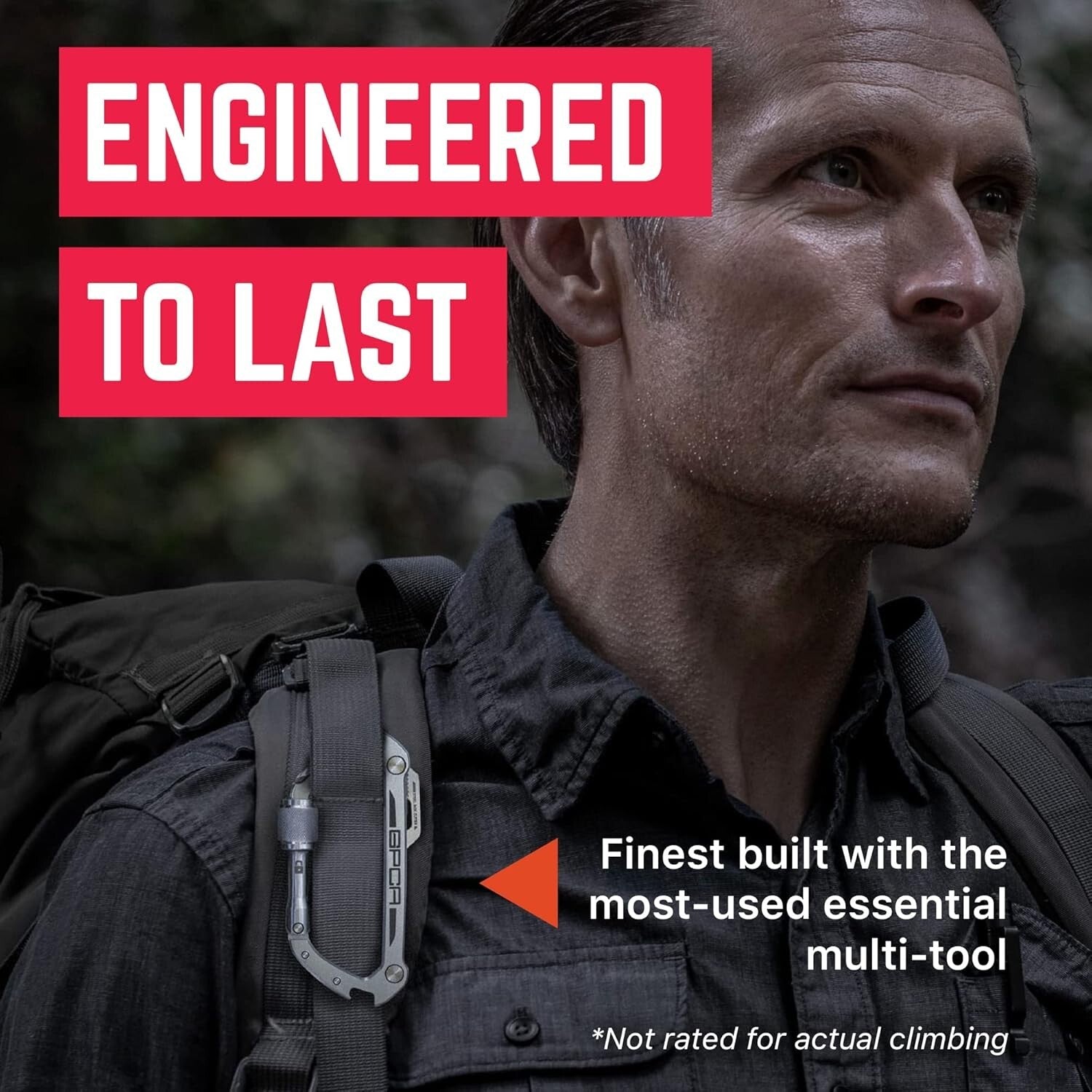 Compact Titanium Carabiner Clip with Key Ring & Bottle Opener - Multi-Purpose