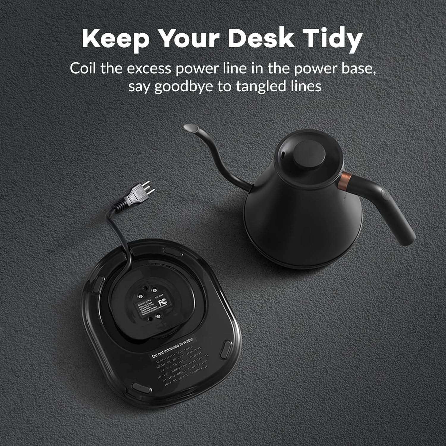 Elegant Black Electric Kettle with LCD Display and Automatic Shut-Off Feature
