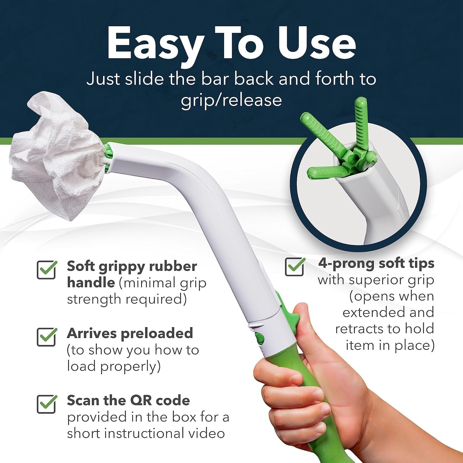 Lightweight Toilet Aid for Wiping – Essential Self-Care Helper for Mobility