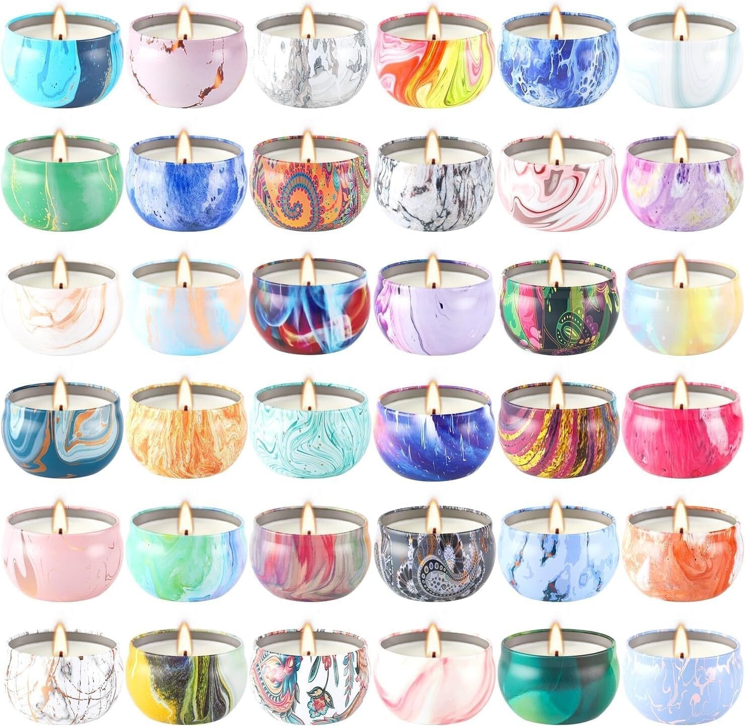 Elegant 36-Pack of Aromatherapy Candles - Stress Relief & Home Fragrance