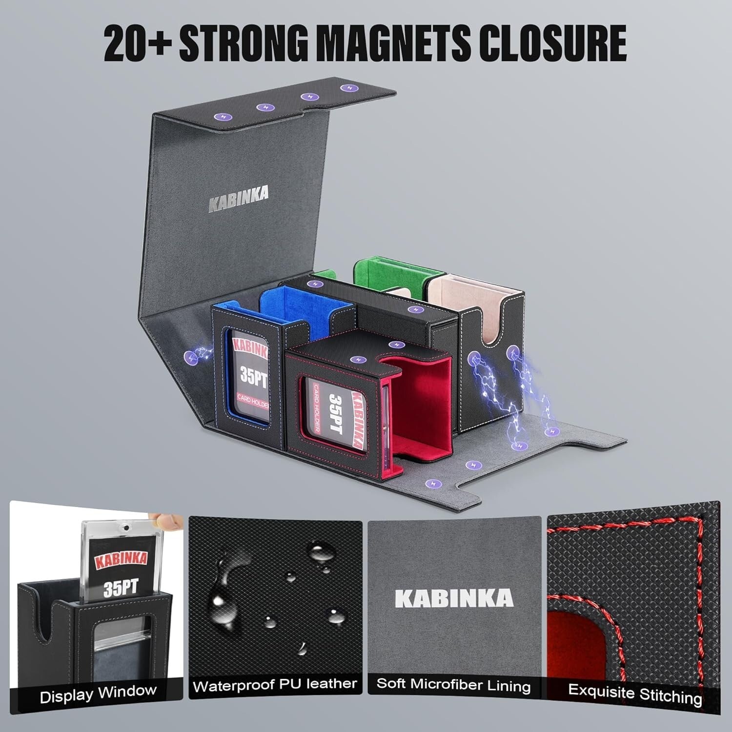 Elegant 5-Compartment Deck Box for Double-Sleeved Cards - Ideal for Collectors