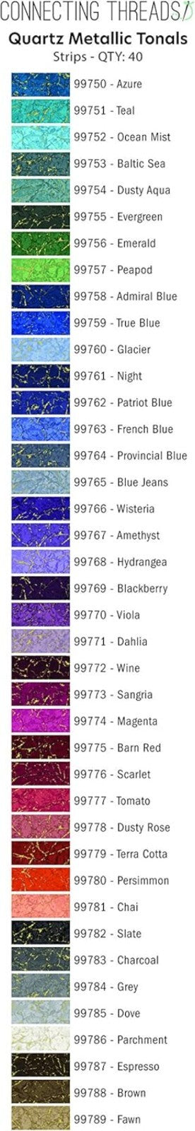 Stunning Quartz Metallic Tonals - 2.5" Precut Cotton Fabric Strips Bundle