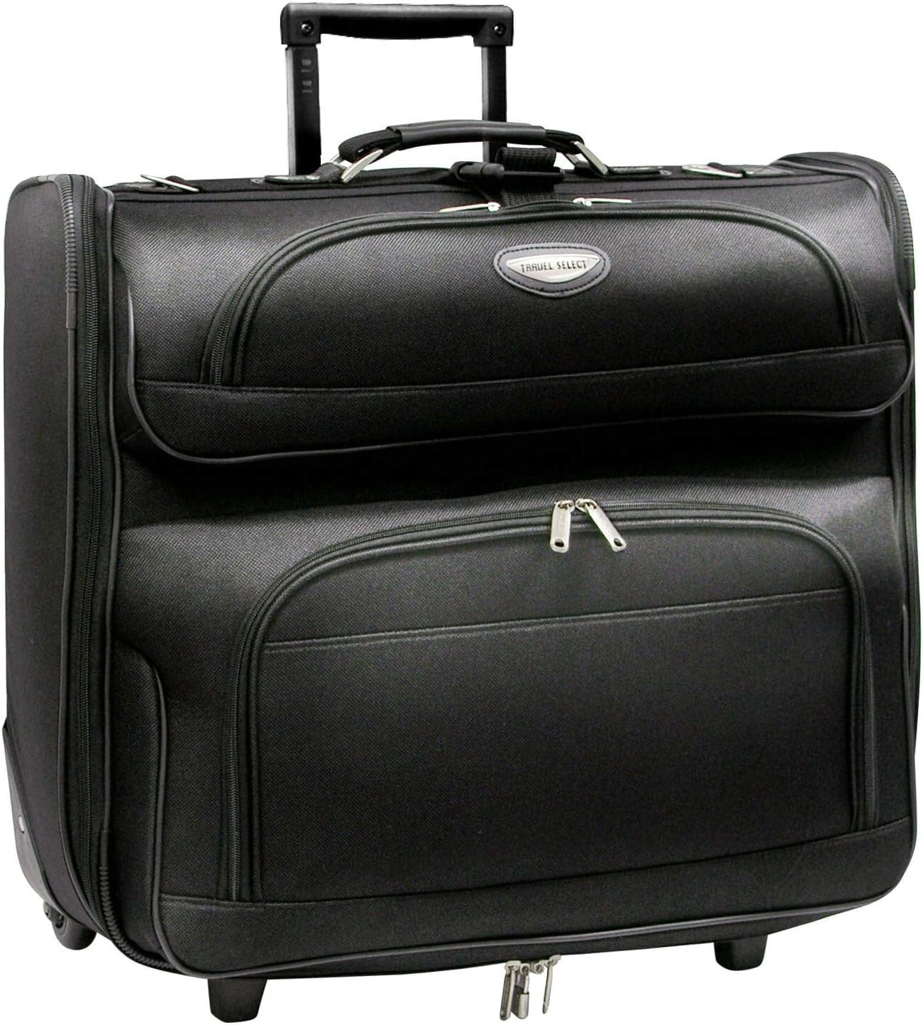 Durable Amsterdam Black Travel Rolling Garment Bag - 4 Spinner Wheels, 1 Size