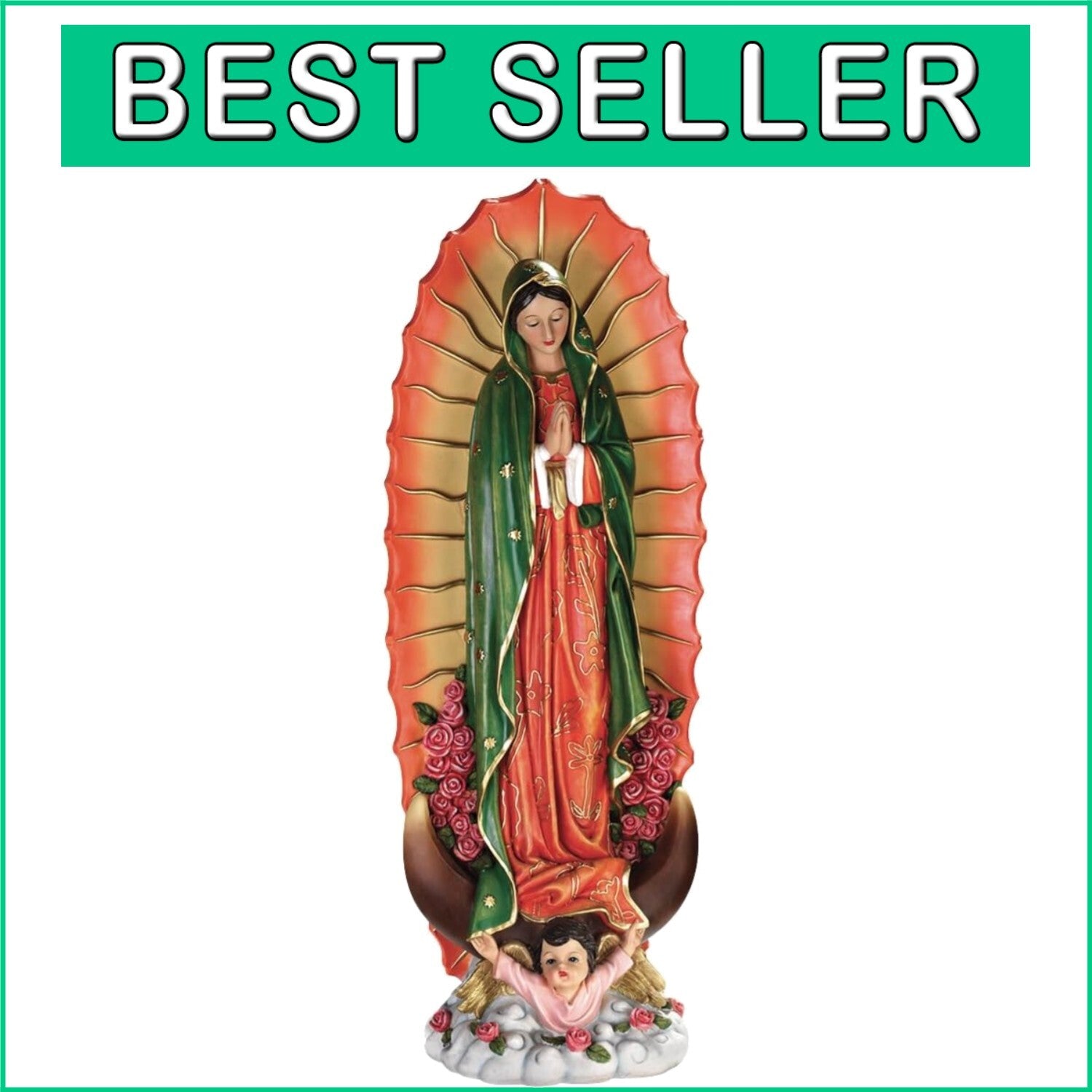 Stunning 23-Inch Virgin of Guadalupe Statue for Faith-Inspired Home Decor