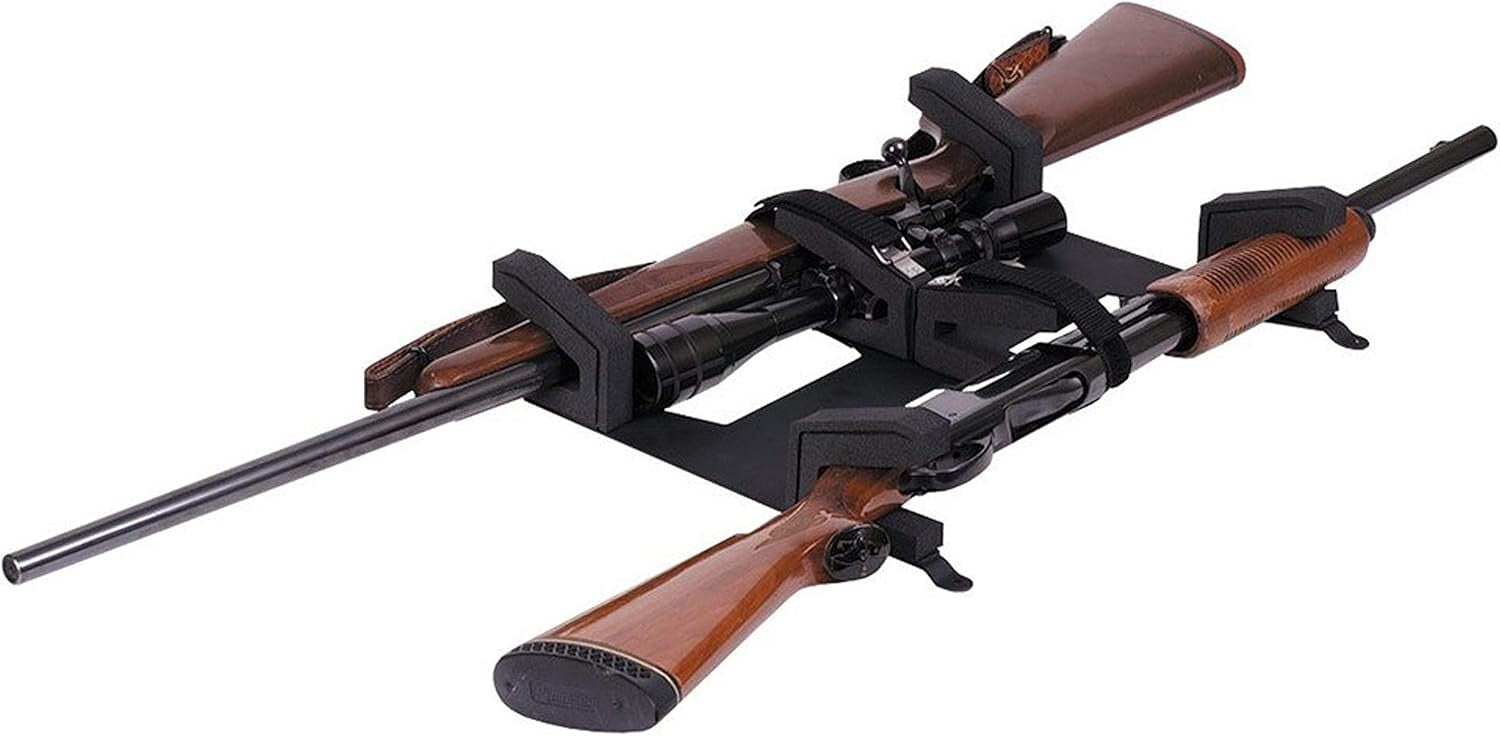 Multi-Environment Overhead Gun Rack for 2 Shotguns and Rifles – Durable Metal